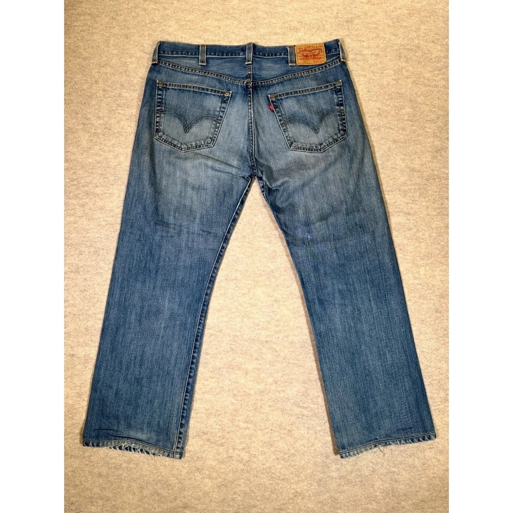 Vintage Levis 501 Authentic Straight Leg Jeans Mens 38x34 Blue Cotton Button Fly